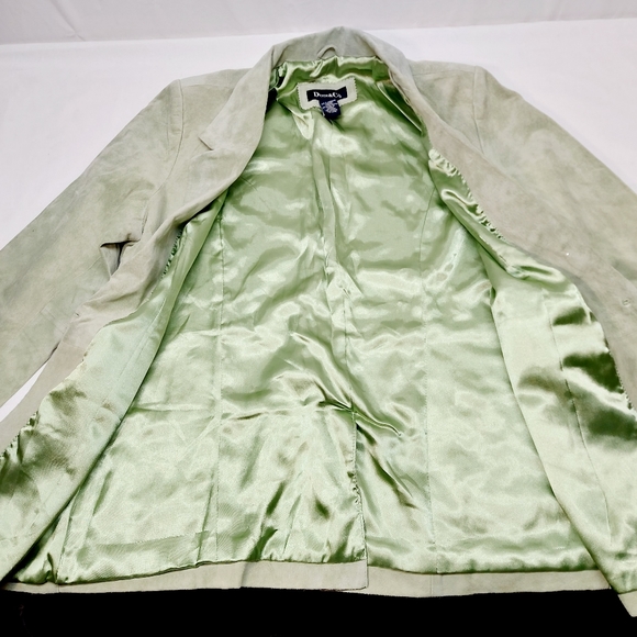 * Blazer womens large 100% leather with silky liner lapel collar pockets - Picture 9 of 11